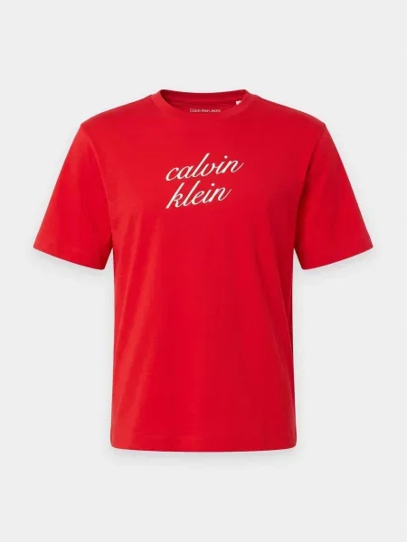 Calvin Klein Jeans Marškinėliai raudona balta