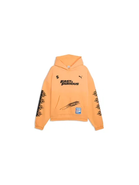Bluza z kapturem PUMA x FAST & FURIOUS Odzież S pomarańczowy