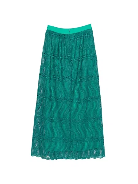 Fustă midi Raquel Diniz din dantelă verde