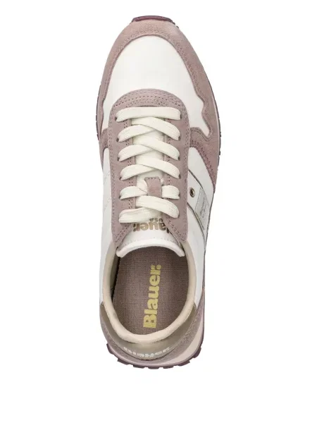 Sneakerși Blauer din piele de căprioară alb