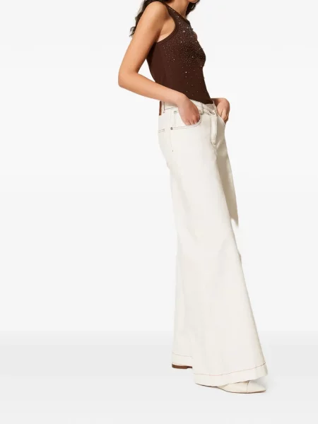 Blugi Twinset cu picior lat alb