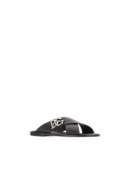Klapki Dolce And Gabbana z logo czarne