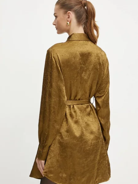 Сукня Pinko mini розкльошена золотий