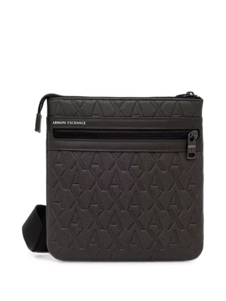 Crossbody taška Armani Exchange s autogramem hnědá