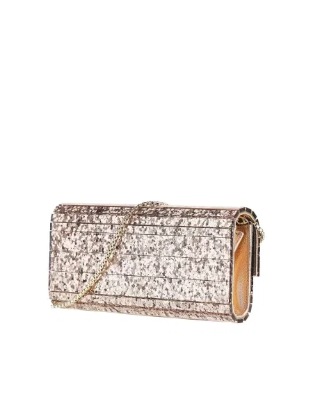 Kopertówka Jimmy Choo skórzana różowa