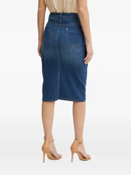 Fustă din denim Morgan albastru