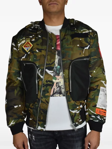Geacă bomber Heron Preston cu imagine cu model camuflaj maro