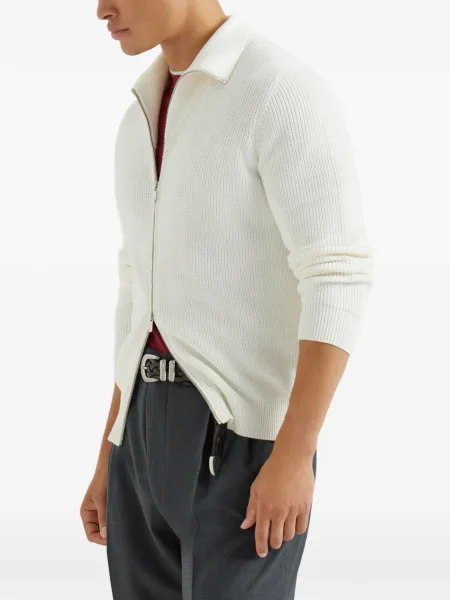 Cardigan Brunello Cucinelli alb