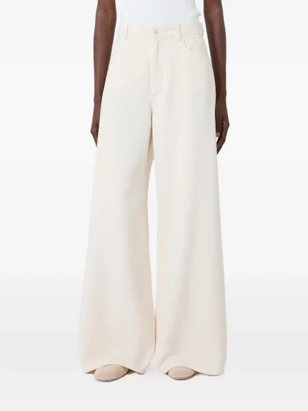 Blugi cu picior larg Weekend Max Mara alb