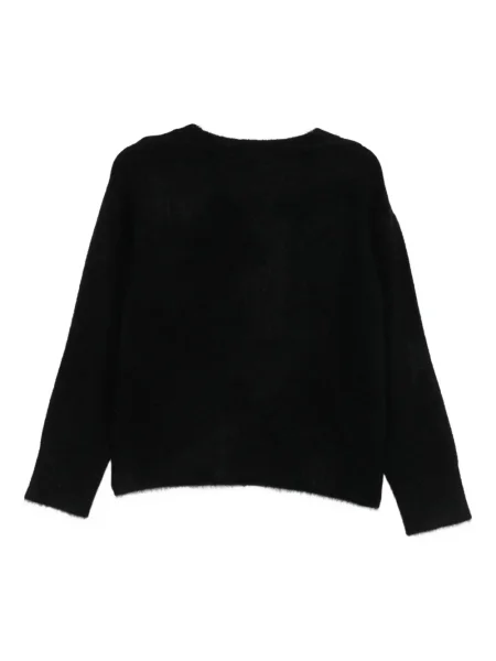 Pulover Majestic Filatures cu decolteu în V lung negru