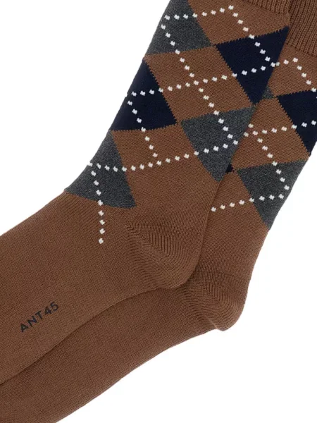 Șosete Ant45 tricotate cu model argyle maro