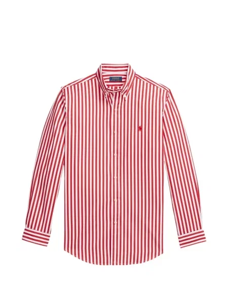 Tricou polo Polo Ralph Lauren cu glugă cu blană cu broderie roșu