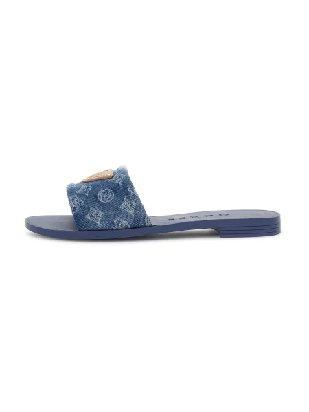 GUESS Natikače s ELYSONE traper / bijela plavi