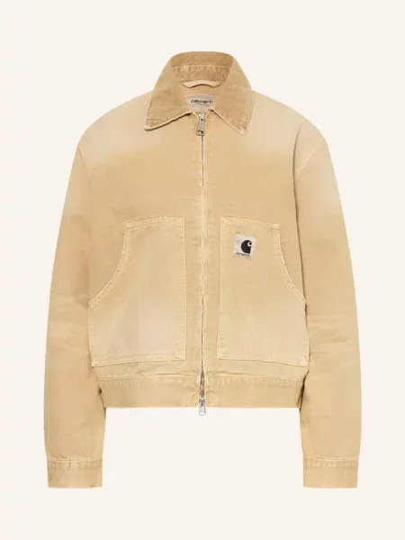 Carhartt Wip Džínová Bunda Dearborn dusty h brown / dusty h brown destroy wash hnědá