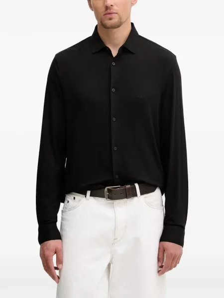 Lung cămașă Armani Exchange cu autograf negru