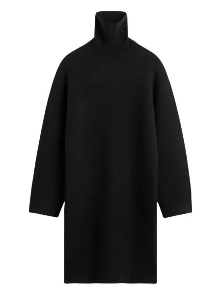 Dzianinowa sukienka mini Toteme garniturowa prążkowana czarna