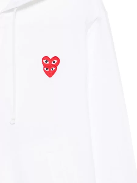 Суичър с качулка Comme Des Garçons Play със сърца бяло