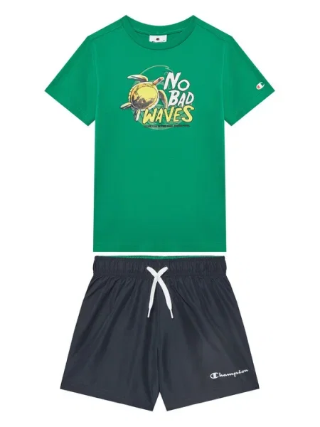 Champion Set tricou și pantaloni scurți verde