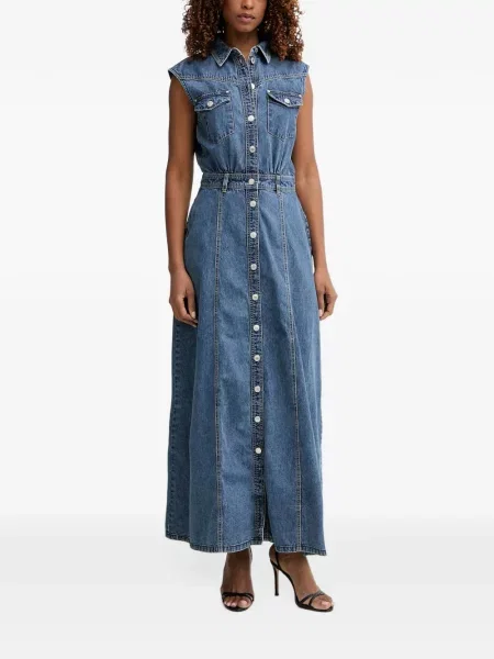 Rochie din denim Guess albastru
