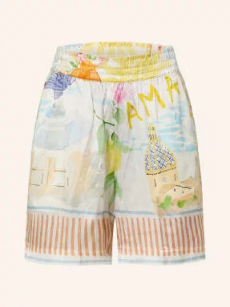 Lilienfels Szorty Jedwabne weiss niebieskie