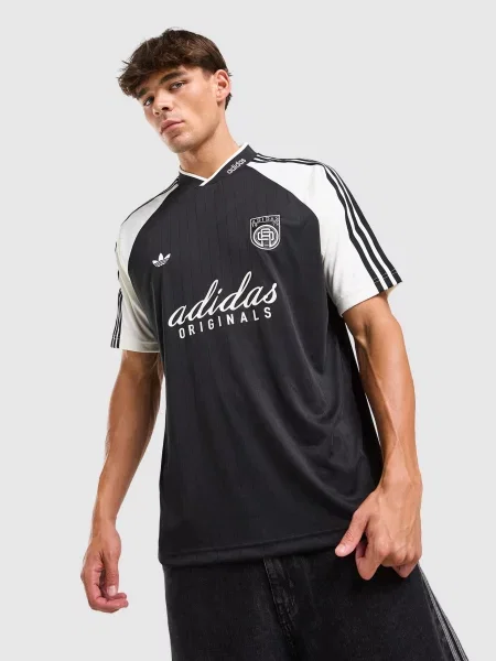 Adidas T-Shirt Classic Jacquard Jersey With Badge czarna