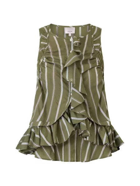 Top Cinq A Sept cu volane verde