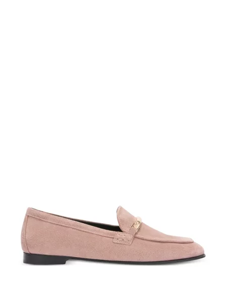Pantofi loafer Furla din piele de căprioară roz