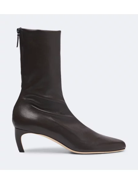Cizme scurte Victoria Beckham din piele maro