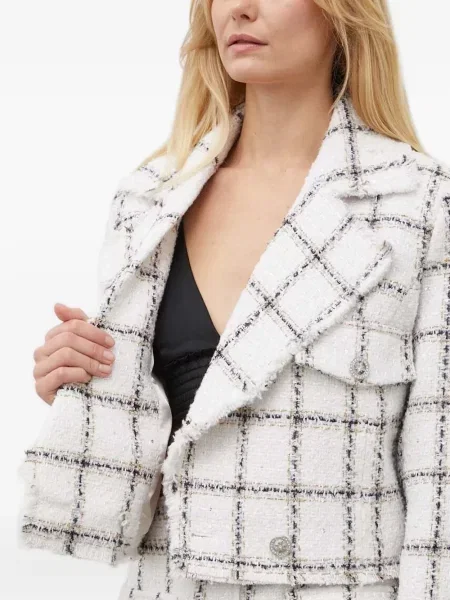 Geacă Bruuns Bazaar în carouri din tweed