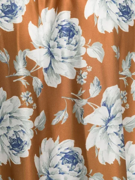 Rochie Giada Curti cu model floral cu imagine de costum maro