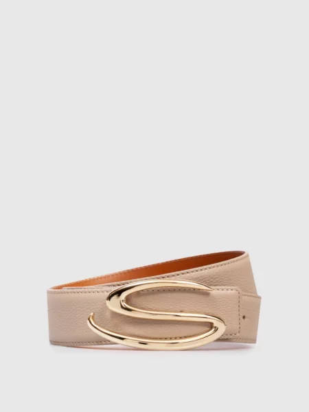 Шкіряний з монограмою логотипа Santoni бежевий