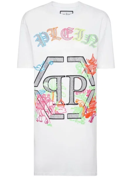 Rochie tip cămașă Philipp Plein cu broderie