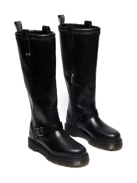 Шкіряні чоботи Dr. Martens Anistone на плоскому підборі чорний