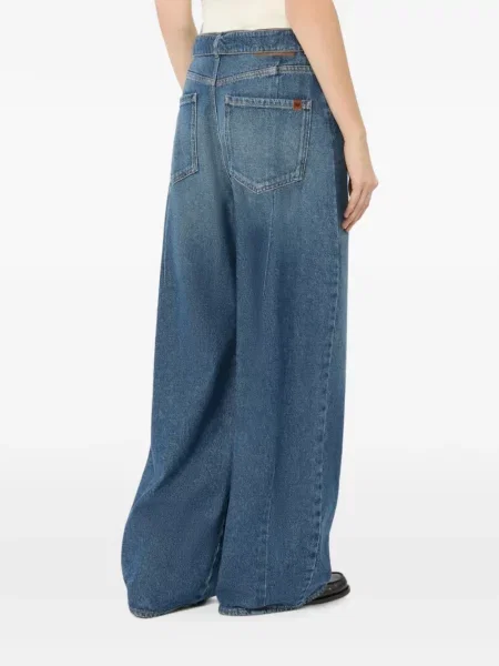 Cu centură blugi cu picior larg Weekend Max Mara albastru