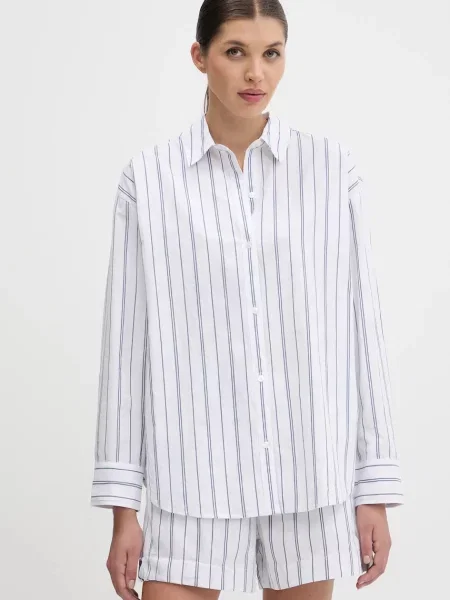 Πουκάμισο Abercrombie & Fitch άσπρο λευκό
