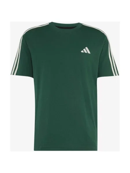 Koszulka z krótkim rękawem adidas Essentials Single zielony ciemny kremowy S biały
