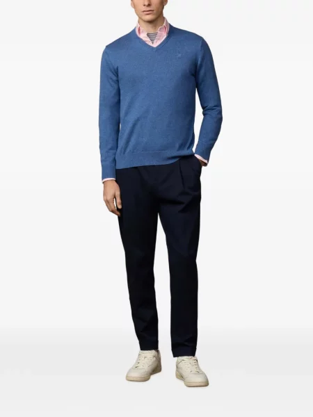 Pulover Hackett London cu decolteu în V albastru