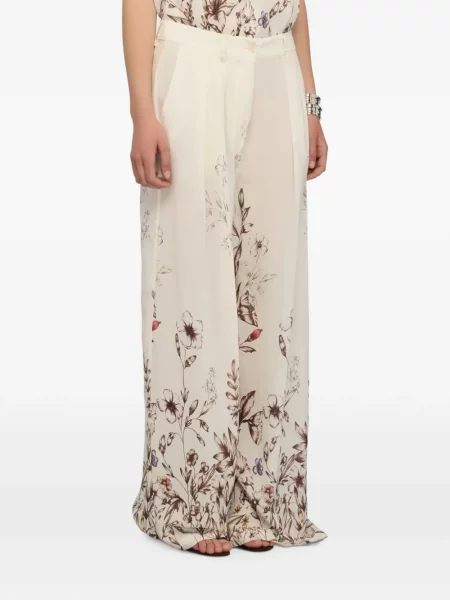 Pantaloni palazzo Semicouture cu model floral cu imagine