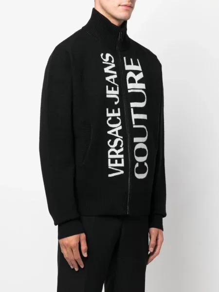 Kardigan Versace Jeans Couture s vezom crna