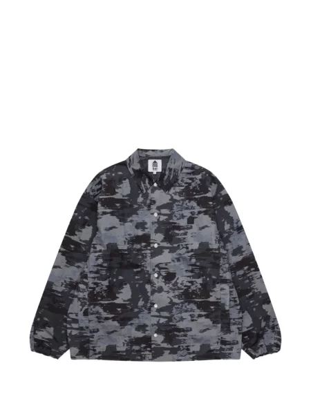 Geacă cămașă Dover Street Market cu imagine cu imprimeu abstract streetstyle gri
