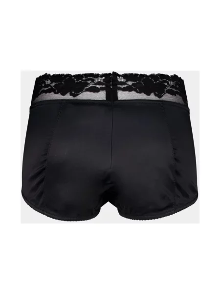 Satynowe majtki Dolce And Gabbana z wysoką talią czarne