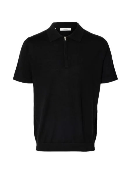 Tricou polo Selected negru