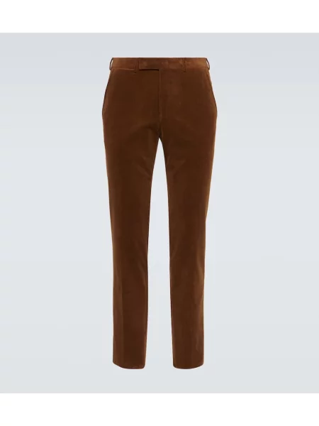 Pantaloni Zegna de catifea cord maro