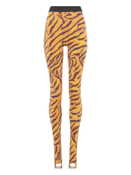 Leggings Marine Serre cu imagine cu dungi de tigru portocaliu