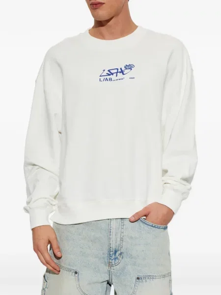 Hanorac L/ab C/o Off-white cu imagine alb