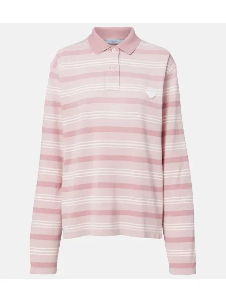 Polo Prada w paski różowe