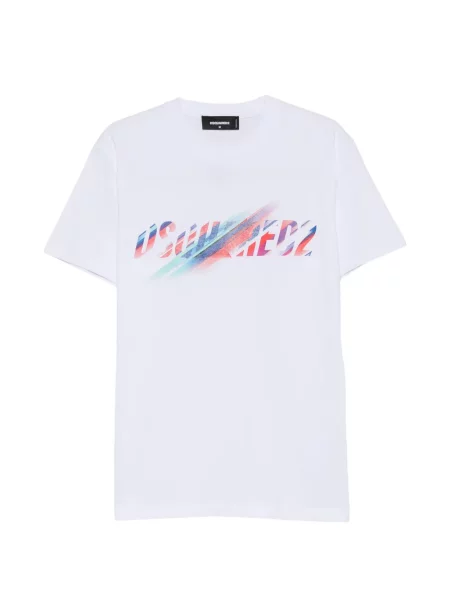 Scurt tricou Dsquared2 cu imagine alb