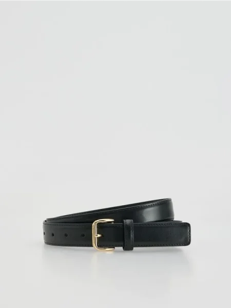 Reserved Шкіряний із пряжкою чорний