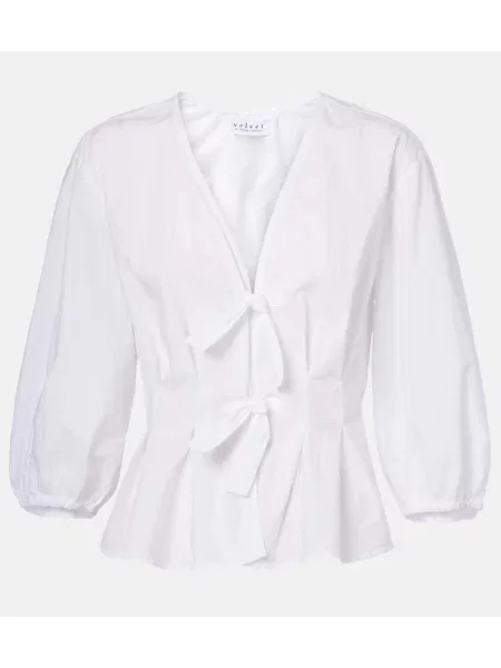 Bluză Velvet de catifea alb
