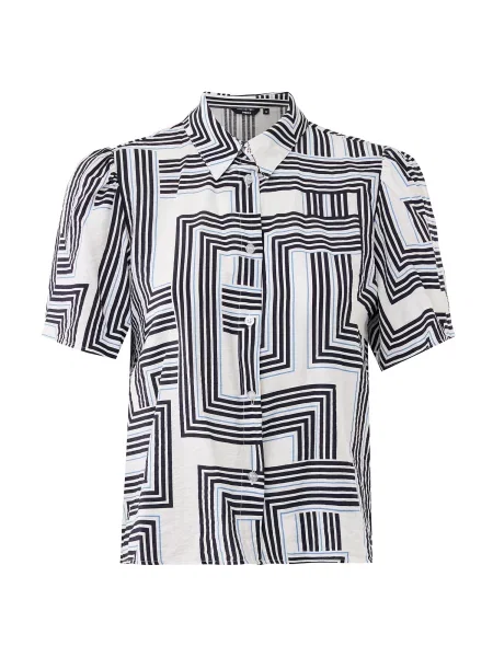 MEXX Bluză albastru regal / negru alb